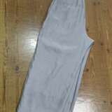 麻のワイドパンツ（シルバーグレー）の画像