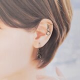 〈痛くない〉〈挟めるだけ〉〜2way〜バブルイヤリング･フェイクピアス・ノンホールピアス・イヤーカフ〈シルバー〉(調節可能)の画像