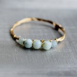ラリマー  ラウンドカット2.5mm ×3、2mm/リング  k14gf シルバー ピンク  金属アレルギー対応の画像