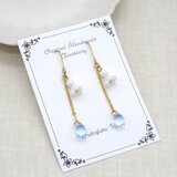 てるてる坊主と雨のしずくのピアス／イヤリング