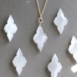ホワイトムーンストーン　天然石　14Kgf  ネックレス アレルギー対応　--White color--の画像