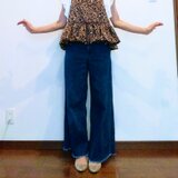 レオパード柄バルーンフリルのキャミソールの画像