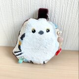 白いお守りシマエナガちゃんチャーム(ローズクォーツ)