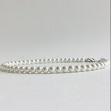 ガラスパールチョーカーネックレス/6mm約33cm+5cm/ホワイト/R/made in japanの画像