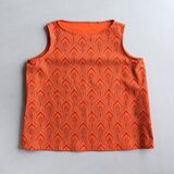 シュエシュエファブリック ボートネックブラウス Shweshwe orangeの画像