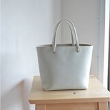 レザーミニトート（ レザーハンドル ）　　ホワイトの画像