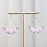 クレイアート　紫陽花のピアス〈ブランコは揺れる〉の画像