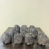 置物　梟　焼締　中の画像