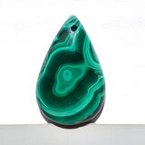 【穴あき】マラカイト[138] 32x21mm 48Cts　ルース ／天然石 ／ カボションの画像