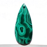 【穴あき】マラカイト[139] 40x18mm 43Cts　ルース ／天然石 ／ カボションの画像