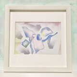 パステル画　青い薔薇の画像