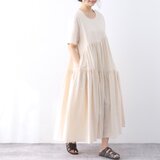 26色展開 コットン　ギャザーたっぷり　ゆったり　ロングワンピース ♪オーダーサイズ可の画像