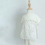 オーガニックコットン100% ドッキングTシャツパジャマ上下セットの画像