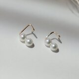 キャッチレス 極小 twin pearl ピアス -14kgf-の画像