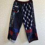 No.153つぎはぎパンツ　パッチワークフリーサイズゆったり久留米絣の画像