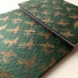 『鳳翔常磐』　金襴織物御朱印帳　B6大判サイズ　平和　繁栄　常盤緑　鳳凰　籠目文様　格子　御朱印帳　御城印帳　桐生織物の画像