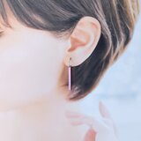 〈痛くない〉〈挟めるだけ〉ベビーピンクプレートイヤリング・フェイクピアス・ノンホールピアス・イヤークリップ(両耳用)(調節可能)の画像