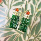 Ｋ18 Carving jadeite Pierceの画像