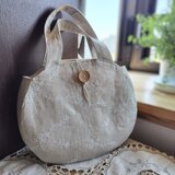 サークルバッグ*リネン*刺繍生地の画像