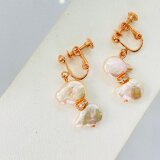 6月誕生石★卒業・入学式【イヤリング】★バロックパール・ピンクゴールド★の画像