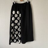 ドット大ランダム切替サルエルパンツ　黒白Ｆの画像