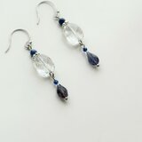 Iolite＊Crystal 雨雫ピアス　silver925の画像