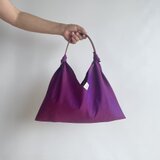 【1点もの】単-ひとえ-のあずま袋 -絹道行解き 紫に桜（ヴィンテージ） AZ471のコピーの画像