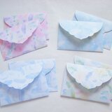 可愛いフェザー柄ミニ封筒（8枚セット）の画像