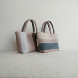 ベージュ系ヌビ パッチワークトートバッグs