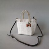 サークルレース　2Wayプチバッグ　オフ白