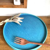ごろにゃーごさまご予約品　デザートプレートL ターコイズブルーの画像