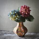 布花飾り＊濃色紫陽花 5-055の画像