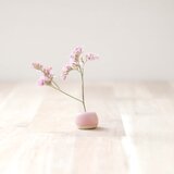 陶土の小さな花立て 桜花釉 ＊ ドライフラワー付きのコピーの画像