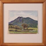 テンペラ「由布岳」