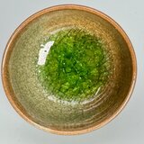 灰釉彩貫入ぐい呑(小鉢・黄緑　黒井博史　作)の画像