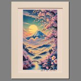 【いまを歴史にする AIアート】桜富士山日本20枚限定A4額●がんどうあつし制作の画像