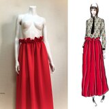 【1点もの・デザイン画付き】ハイウエストシャーリングゆったりロングフレアースカート（KOJI TOYODA）の画像