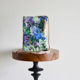 4点限定！ボタニカル花柄リネン　スマホポーチ　ミントブルー　2wayスマホショルダーの画像