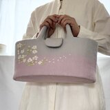 羊毛刺繍フェルトバック/りんご花