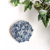 《1点のみ》刺繍ブローチ　ajisai ~Rainyblue~の画像