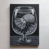 原画「グラスの海」木製パネル A3の画像