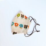 カフェカラーな花柄手縫いマスク