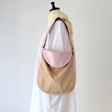 【情景バッグ】フラップワンショルダーバッグ／ベージュ×グレイッシュピンク