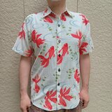 半袖和柄シャツ（流水に金魚）の画像