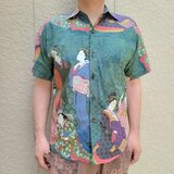 半袖和柄シャツ（舞妓柄）の画像