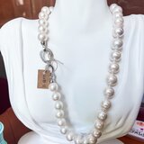 高級淡水真珠 11-12mm S925銀留め具ネックレス