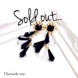SOLDOUTスワロフスキードロップピアス【ジェット】