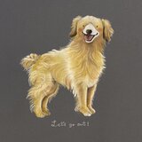 大切な愛犬をイラストに！完全オーダー品　選べるメッセージ（オリジナル可）A4 ＊ペットイラスト【チョークアート原画】