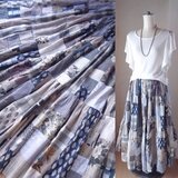 sold 創業20周年記念セール♥絵画なパッチワーク♥雨上がりの空♥ボリュームティアードスカートの画像