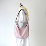 【情景バッグ】フラップワンショルダーバッグ／グレイッシュピンク×ライトグレー